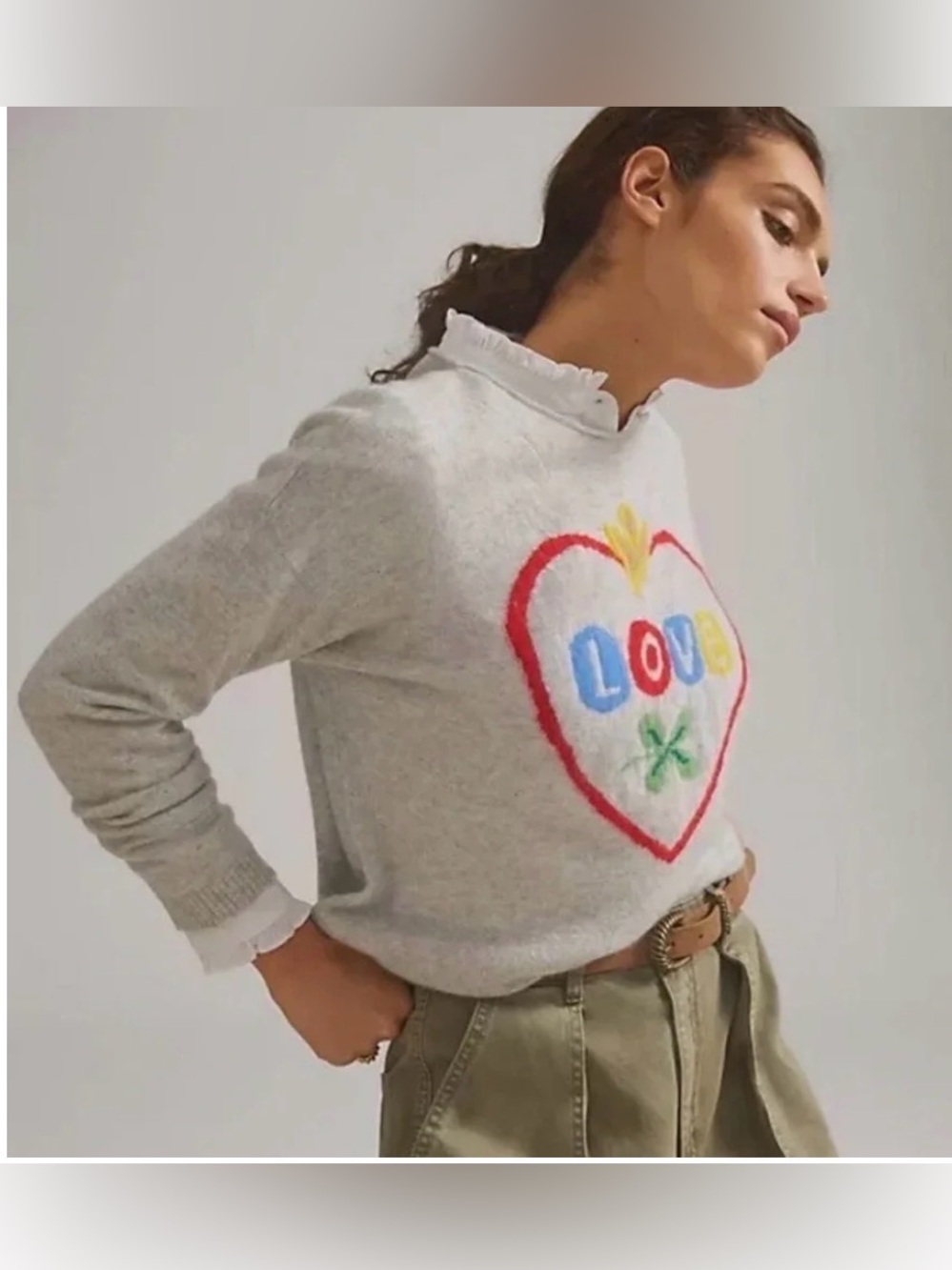 Anthropologie Nathalie Lete Love Cashmere Sweater Sz: M